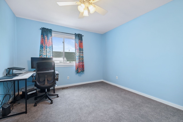 66 Staffordshire Commons Dr Unit 66, Wallingford, CT 06492 - carpeted office featuring a ceiling fan and baseboards
