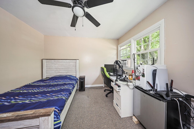 69 Ponham St, Waterbury, CT 06708 - bedroom featuring carpet floors, ceiling fan, an office area, baseboards, and cooling unit