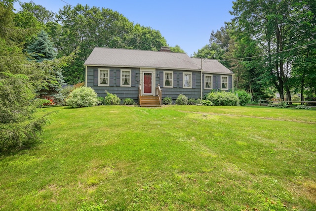 2 Stowe Pl, Trumbull, CT 06611 - view of front of property with a chimney and a front yard