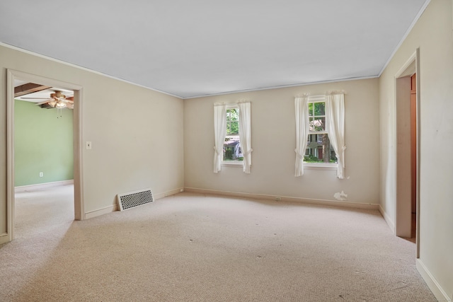2 Stowe Pl, Trumbull, CT 06611 - empty room featuring ornamental molding, carpet floors, and ceiling fan
