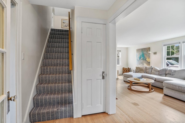 185 Lovers Ln, Fairfield, CT 06824 - stairway with wood finished floors