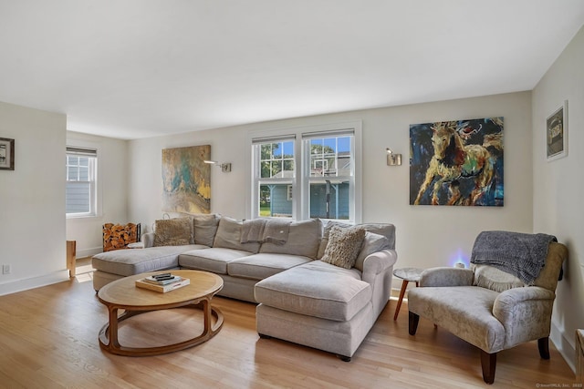 185 Lovers Ln, Fairfield, CT 06824 - living room featuring light wood-type flooring and baseboards