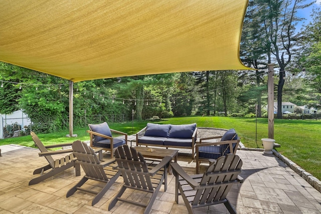185 Lovers Ln, Fairfield, CT 06824 - view of patio / terrace featuring outdoor lounge area and view of scattered trees