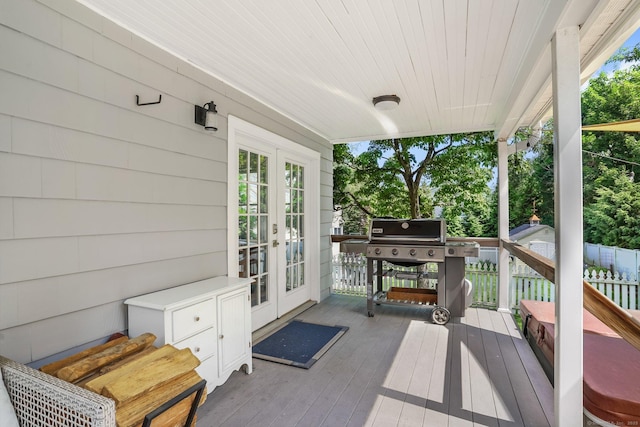 185 Lovers Ln, Fairfield, CT 06824 - deck with french doors and a grill