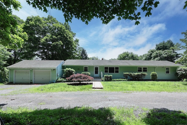 26 Paula Rd, East Haddam, CT 06423 - single story home featuring driveway, a garage, and a front lawn