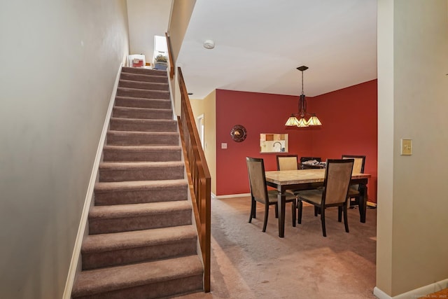2437 Bedford St Unit E5, Stamford, CT 06905 - stairway featuring carpet flooring and baseboards