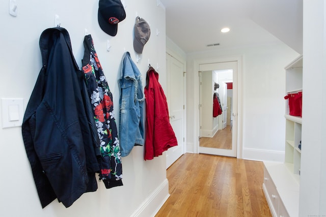 3 Ridgebury Rd, Simsbury, CT 06001 - mudroom with wood finished floors, recessed lighting, and baseboards