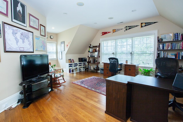 3 Ridgebury Rd, Simsbury, CT 06001 - office area with wood finished floors and vaulted ceiling
