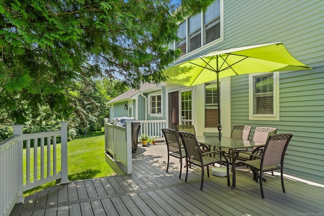 101 Overton Farm Dr, Southbury, CT 06488 - deck with outdoor dining space and a yard