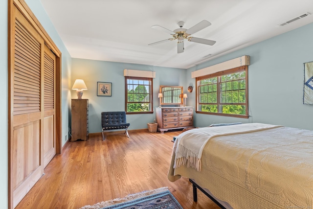 101 Overton Farm Dr, Southbury, CT 06488 - bedroom featuring wood finished floors, ceiling fan, and a closet