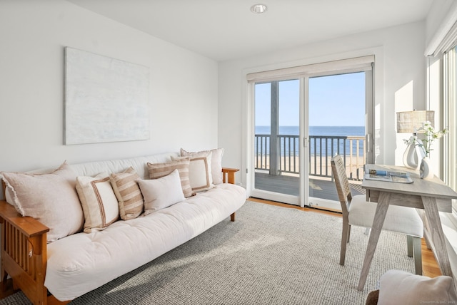 685 Fairfield Beach Rd Unit 685, Fairfield, CT 06824 - living room with a water view and wood finished floors