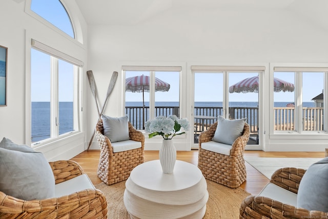 685 Fairfield Beach Rd Unit 685, Fairfield, CT 06824 - sunroom with a water view and lofted ceiling
