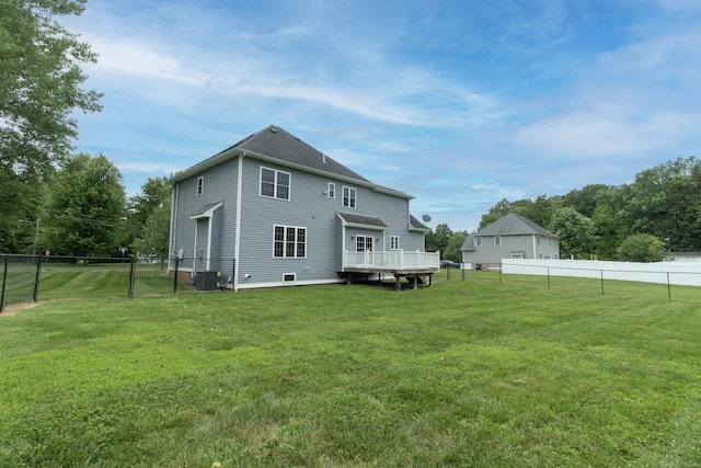 1705 Orchard Rd, Berlin, CT 06037 - back of house with a fenced backyard and a wooden deck