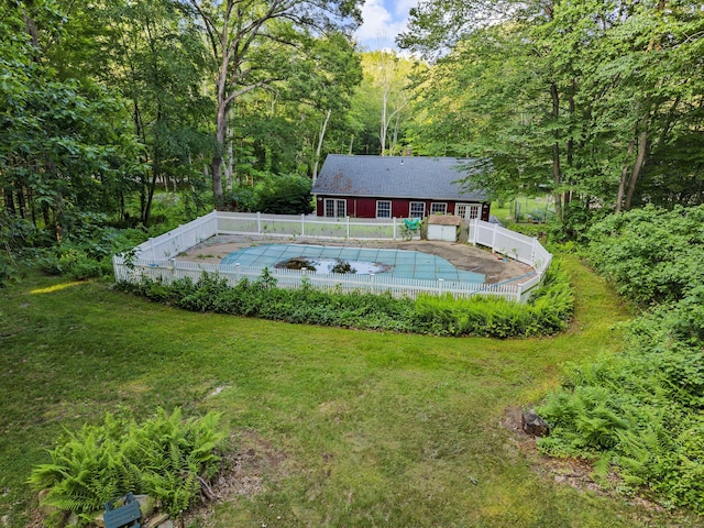 9 Philip Ln, Ledyard, CT 06339 - view of swimming pool with a fenced backyard and a view of trees