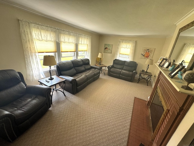 155 Harding St, New Britain, CT 06052 - carpeted living area with crown molding