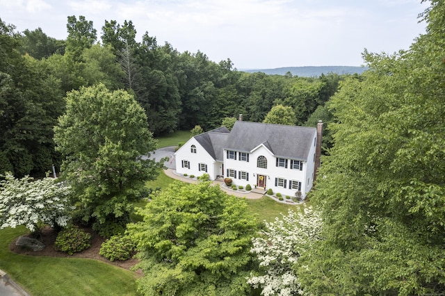 109 Andrew Dr, Canton, CT 06019 - aerial view of property and surrounding area with a heavily wooded area