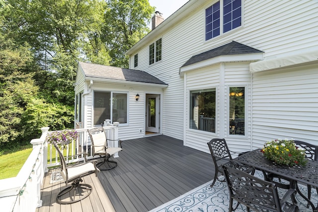 109 Andrew Dr, Canton, CT 06019 - wooden terrace with outdoor dining area