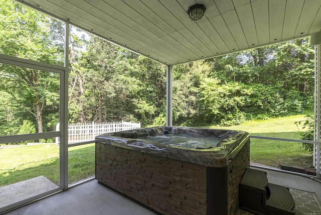 109 Andrew Dr, Canton, CT 06019 - sunroom / solarium with a hot tub and healthy amount of natural light