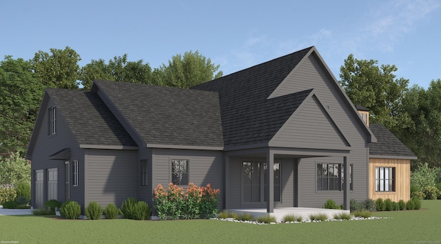 18 Singing Woods Rd, Norwalk, CT 06850 - view of front of house with a front yard and a shingled roof