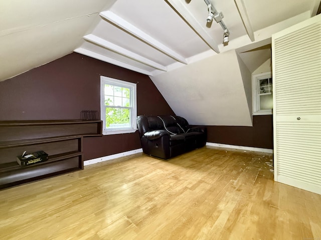 37 Thorpe Ave, Meriden, CT 06450 - additional living space featuring light wood-style flooring, vaulted ceiling, and baseboards