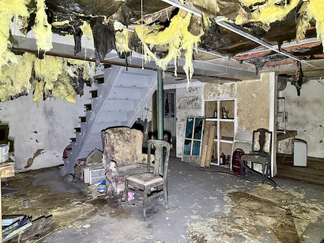 37 Thorpe Ave, Meriden, CT 06450 - unfinished below grade area featuring stairs