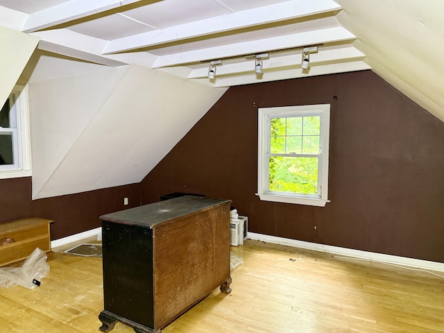 37 Thorpe Ave, Meriden, CT 06450 - additional living space with light wood-style floors, vaulted ceiling, and baseboards