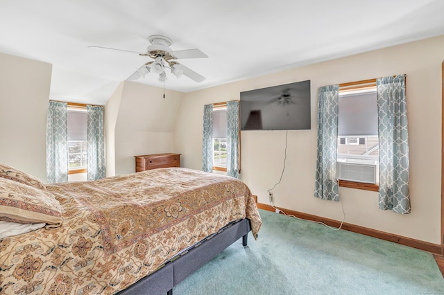 40 Cutspring Rd, Stratford, CT 06614 - carpeted bedroom with multiple windows, cooling unit, and ceiling fan