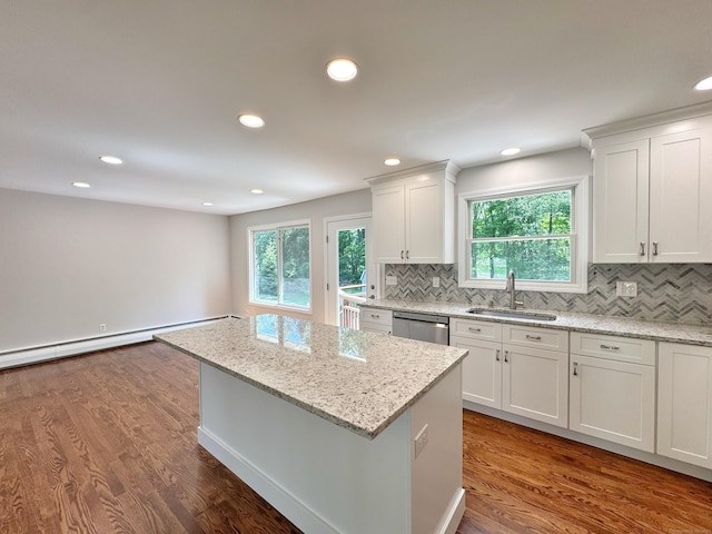 17 Currituck Rd, Newtown, CT 06470 - kitchen featuring a sink, dishwasher, a center island, plenty of natural light, and recessed lighting