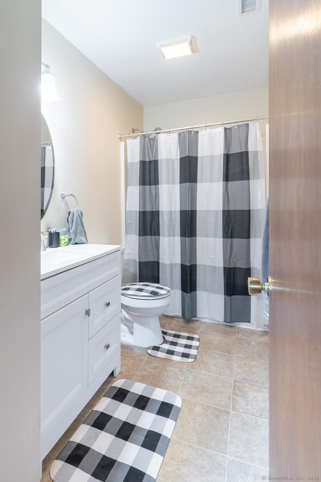 30 Sheila Ct Apt 31, Bristol, CT 06010 - full bathroom with vanity, toilet, tile patterned flooring, and a shower with curtain