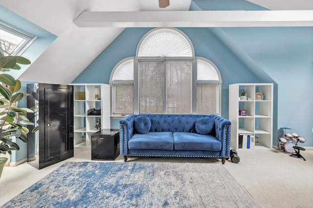 575 W Todd St, Hamden, CT 06518 - living room with carpet floors and lofted ceiling