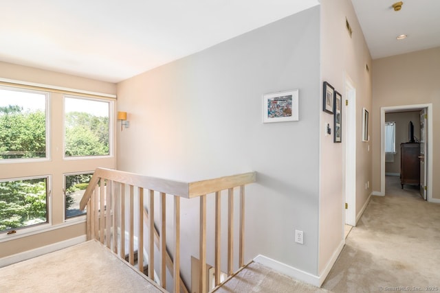 230 New Canaan Ave Apt 2, Norwalk, CT 06850 - hallway featuring an upstairs landing, baseboards, and carpet floors