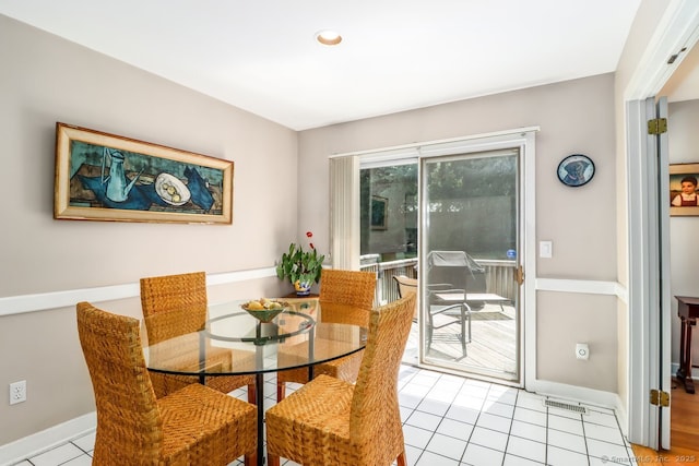 230 New Canaan Ave Apt 2, Norwalk, CT 06850 - dining room with light tile patterned floors, baseboards, and recessed lighting