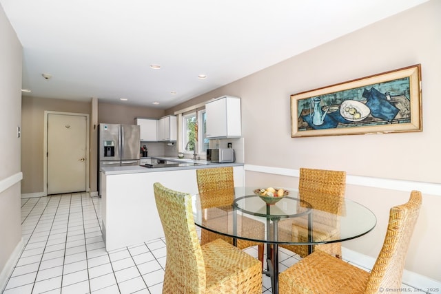 230 New Canaan Ave Apt 2, Norwalk, CT 06850 - dining space featuring baseboards, light tile patterned flooring, and recessed lighting
