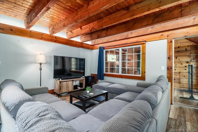 206 Litchfield Tpke, Washington, CT 06777 - living room with wooden ceiling with exposed beams and wood finished floors