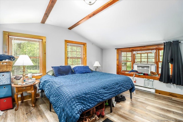 206 Litchfield Tpke, Washington, CT 06777 - bedroom featuring baseboard heating, wood finished floors, and cooling unit