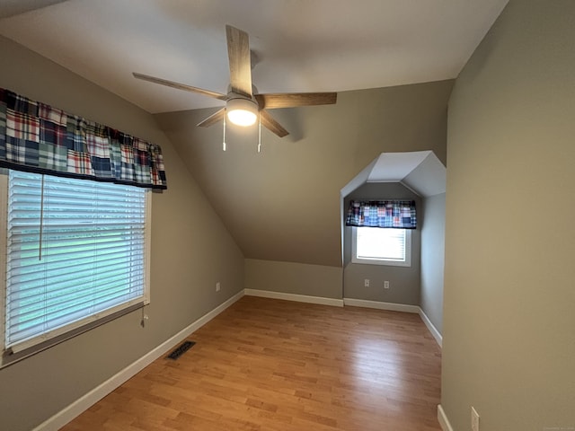 55 Cloudland Rd, North Haven, CT 06473 - additional living space featuring light wood-type flooring, ceiling fan, and vaulted ceiling