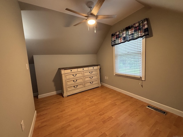 55 Cloudland Rd, North Haven, CT 06473 - additional living space featuring vaulted ceiling, a ceiling fan, and light wood finished floors