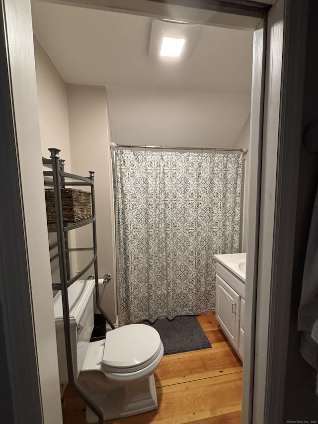 55 Cloudland Rd, North Haven, CT 06473 - bathroom with wood finished floors, vanity, and curtained shower