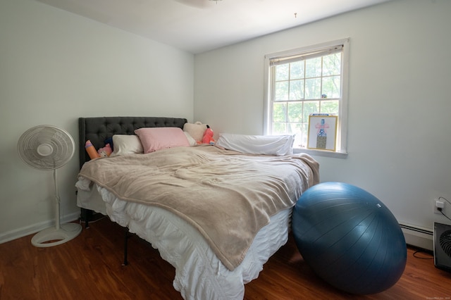 791 Ives Row, Cheshire, CT 06410 - bedroom featuring wood finished floors, baseboards, and a baseboard heating unit