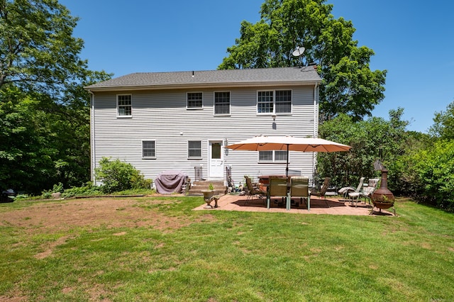 791 Ives Row, Cheshire, CT 06410 - back of house featuring a patio area, a lawn, and entry steps