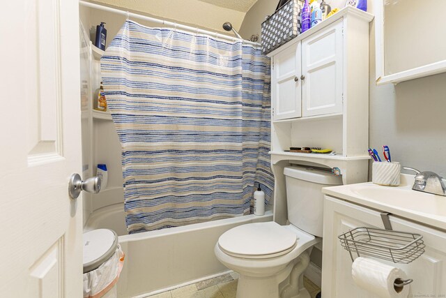 72 Beech St, Bristol, CT 06010 - full bath with shower / bath combination with curtain, vanity, and tile patterned flooring