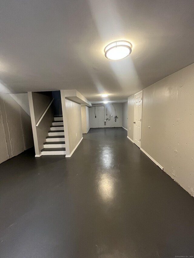 20 Cossett St, Waterbury, CT 06704 - finished basement with stairs and baseboards