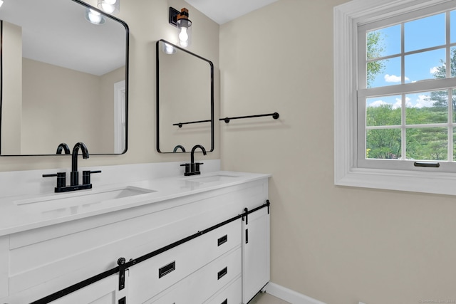 890 Copper Hill Rd, Suffield, CT 06093 - full bathroom with double vanity and baseboards