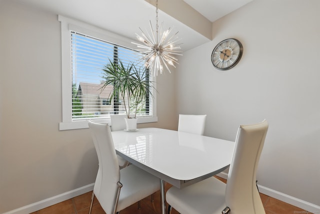 646 Onondaga Ln Unit B, Stratford, CT 06614 - tiled dining area featuring a chandelier and baseboards