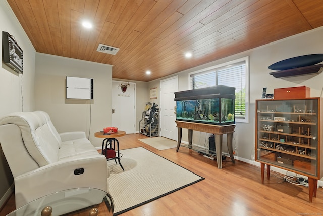 646 Onondaga Ln Unit B, Stratford, CT 06614 - living room with wood ceiling, wood finished floors, and recessed lighting