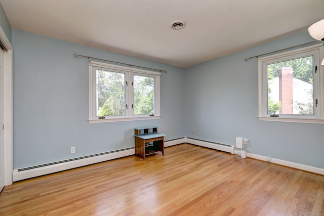 17 Farmstead Ln, West Hartford, CT 06117 - empty room featuring plenty of natural light, wood finished floors, baseboards, and a baseboard radiator