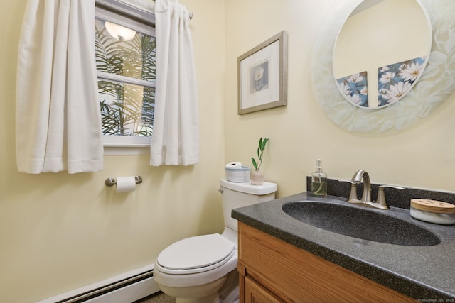 43 Debi Cir, Colchester, CT 06415 - half bath featuring baseboard heating, vanity, and toilet