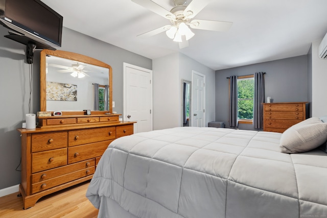 43 Debi Cir, Colchester, CT 06415 - bedroom with light wood-type flooring, ceiling fan, and baseboards