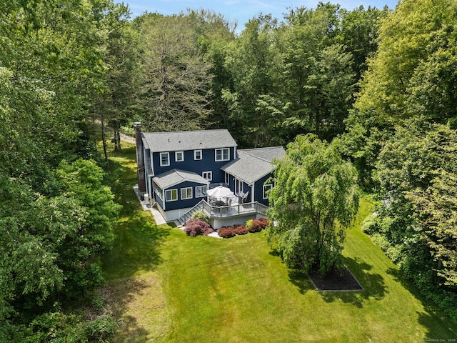 43 Debi Cir, Colchester, CT 06415 - aerial view of property and surrounding area featuring a heavily wooded area