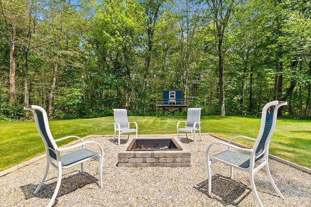 43 Debi Cir, Colchester, CT 06415 - view of grassy yard featuring an outdoor fire pit